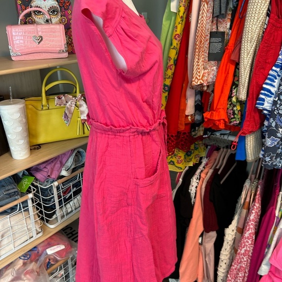 Anthropology Pink Casual Dress preloved condition size medium. High low dress - Picture 5 of 8